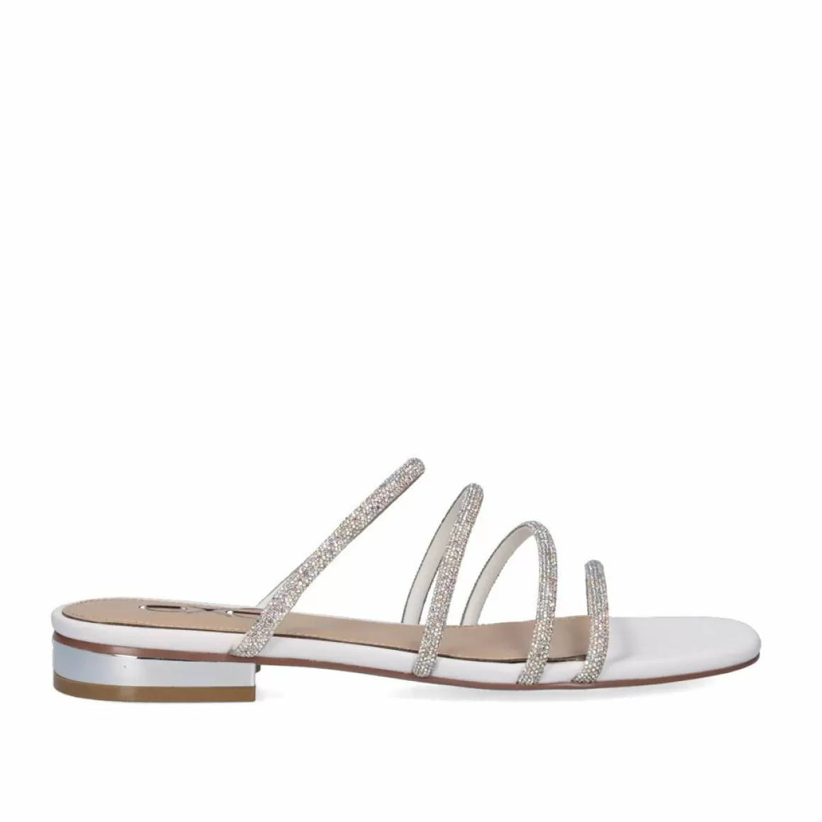 Exe Shoes Sandálias Planas>Sandalia Plana Amelia-669 Strass Branco