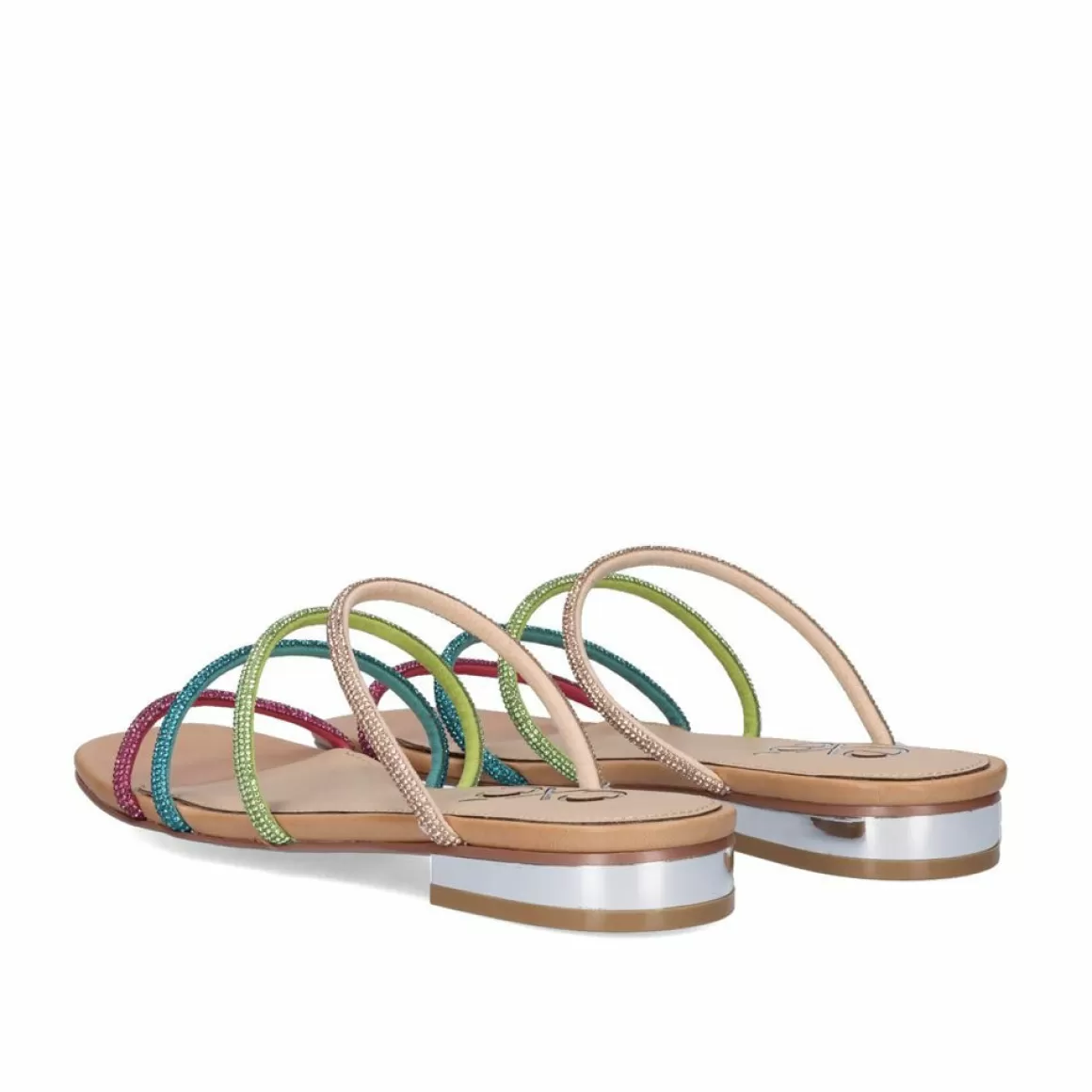 Exe Shoes Sandálias Planas>Sandalia Plana Amelia-669 Strass Multicolor