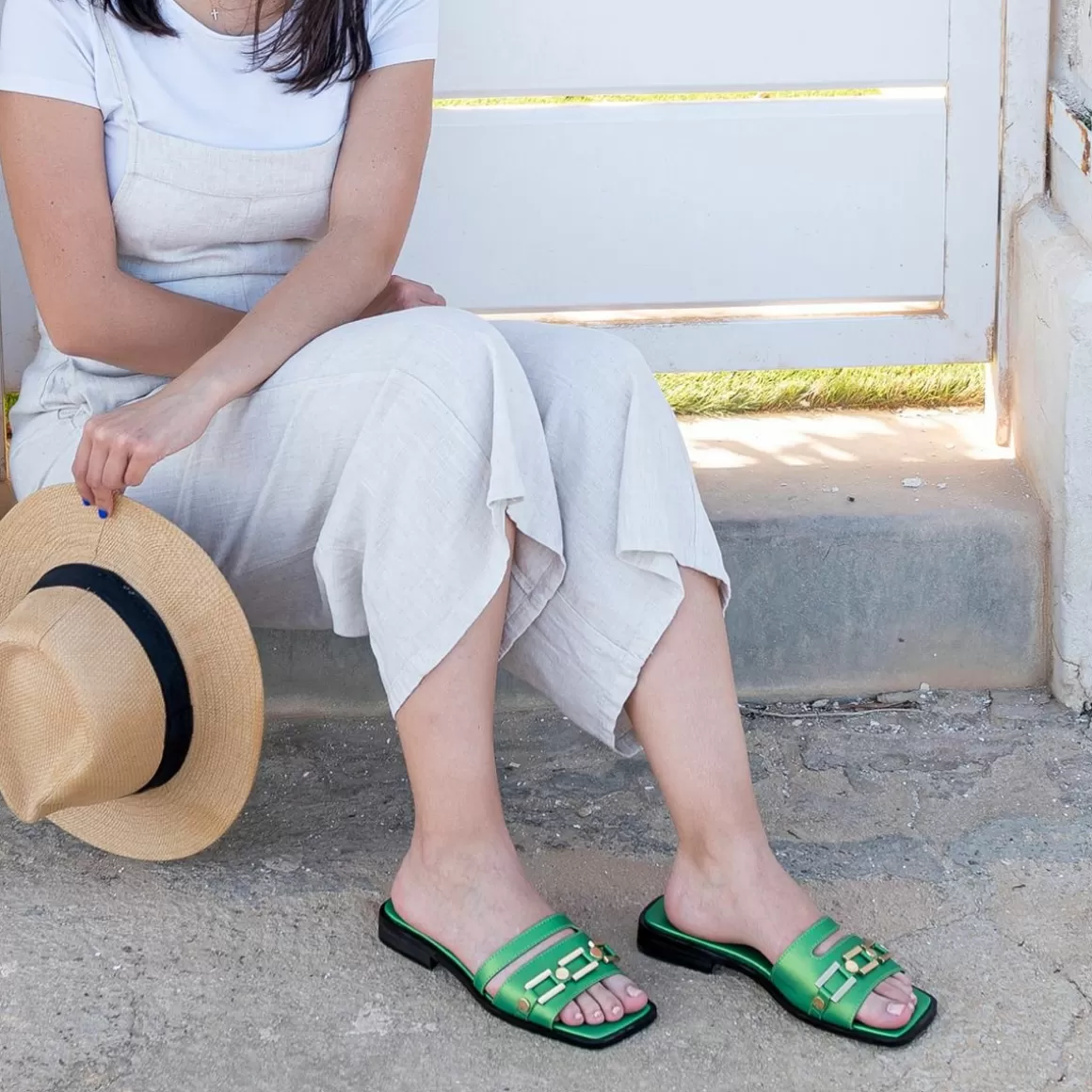 Exe Shoes Sandálias Planas>Sandalia Plana Annie-220 Verde