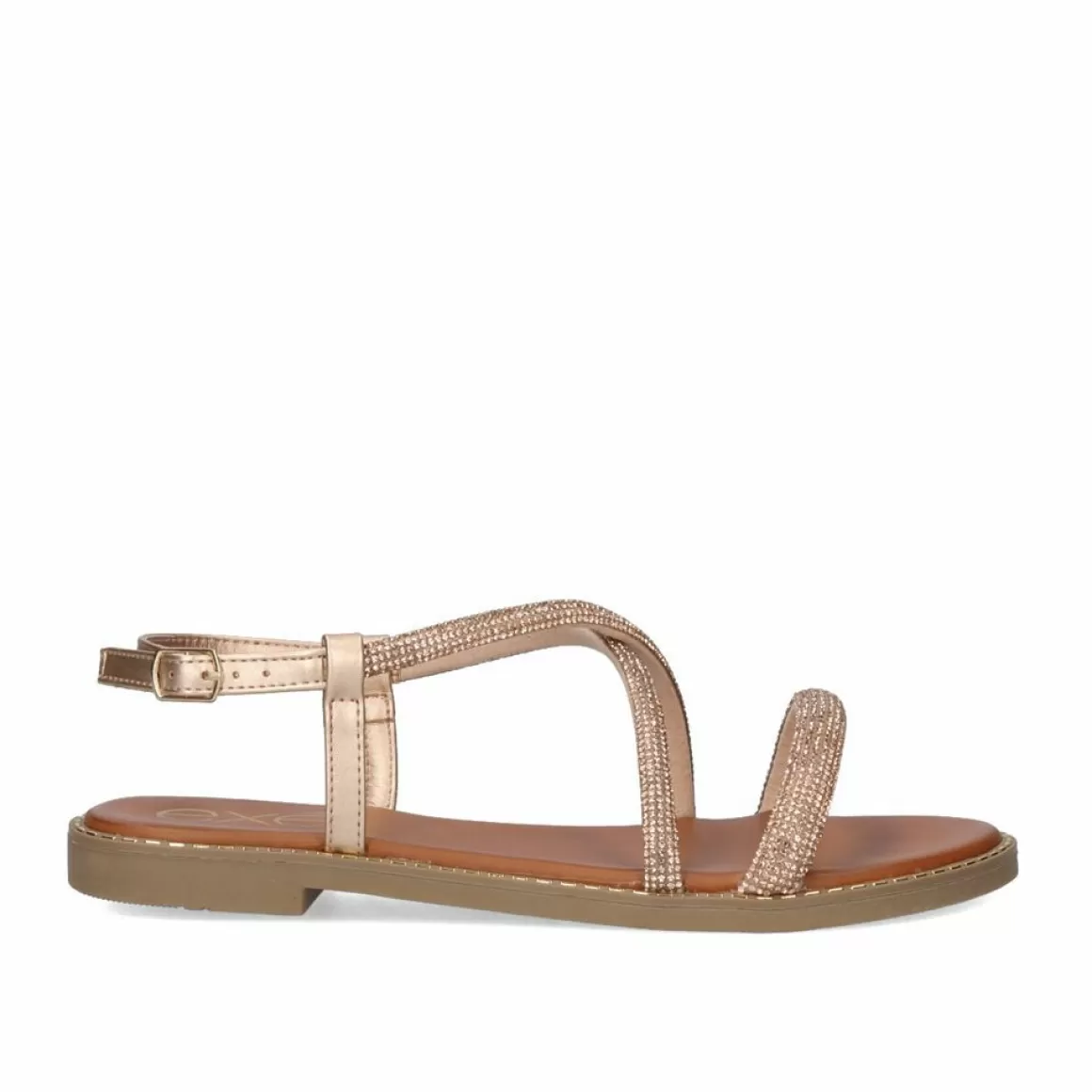 Exe Shoes Sandálias Planas>Sandalia Plana Exe P3375-77 Rosa Ouro