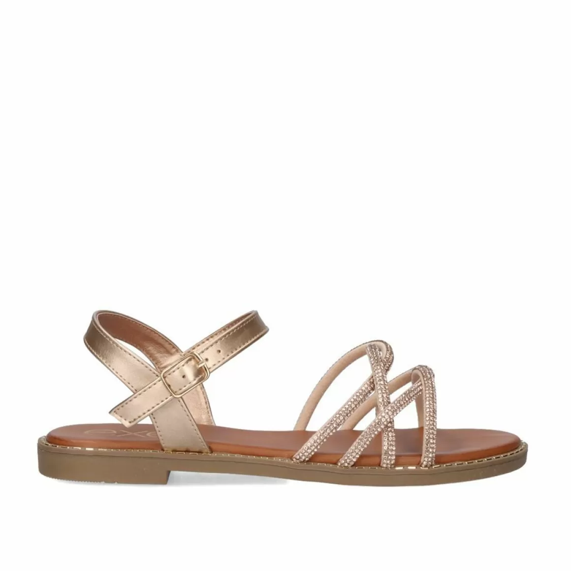Exe Shoes Sandálias Planas>Sandalia Plana P3375-75 Rosa Ouro