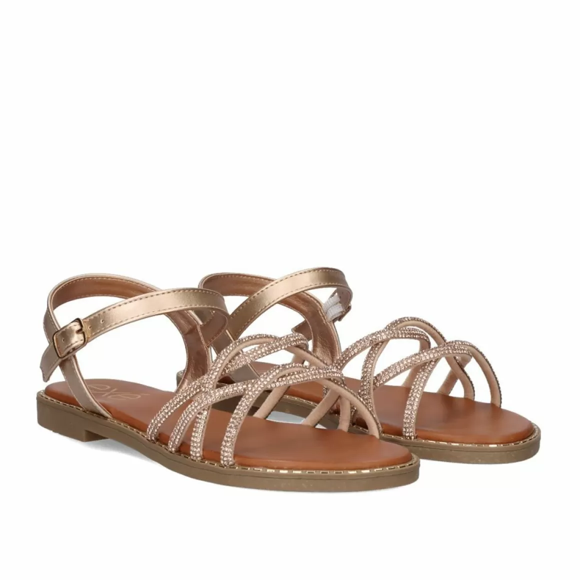 Exe Shoes Sandálias Planas>Sandalia Plana P3375-75 Rosa Ouro