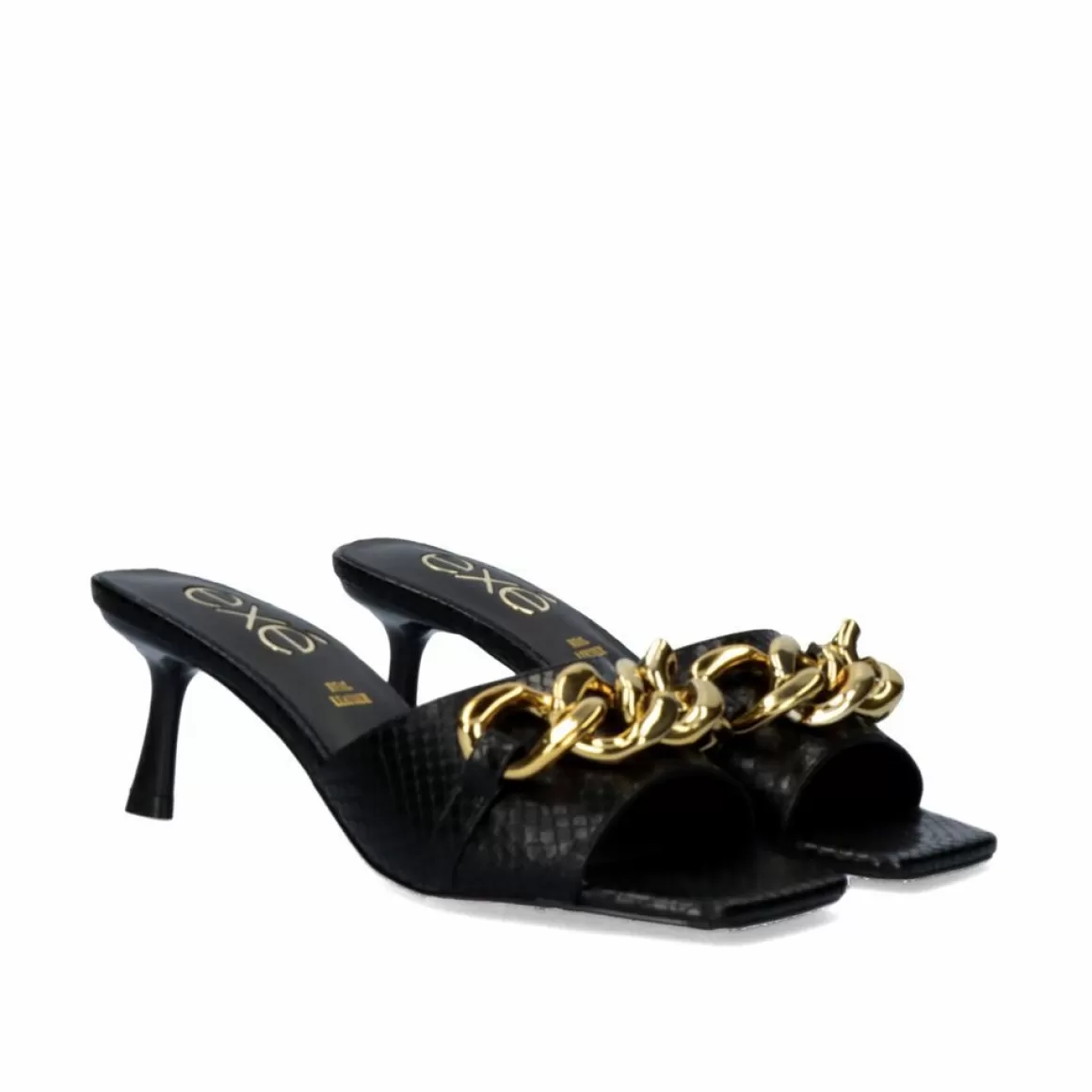 Exe Shoes Sandálias De Salto>Sandalia Salto Baixo Betta-300 Preto