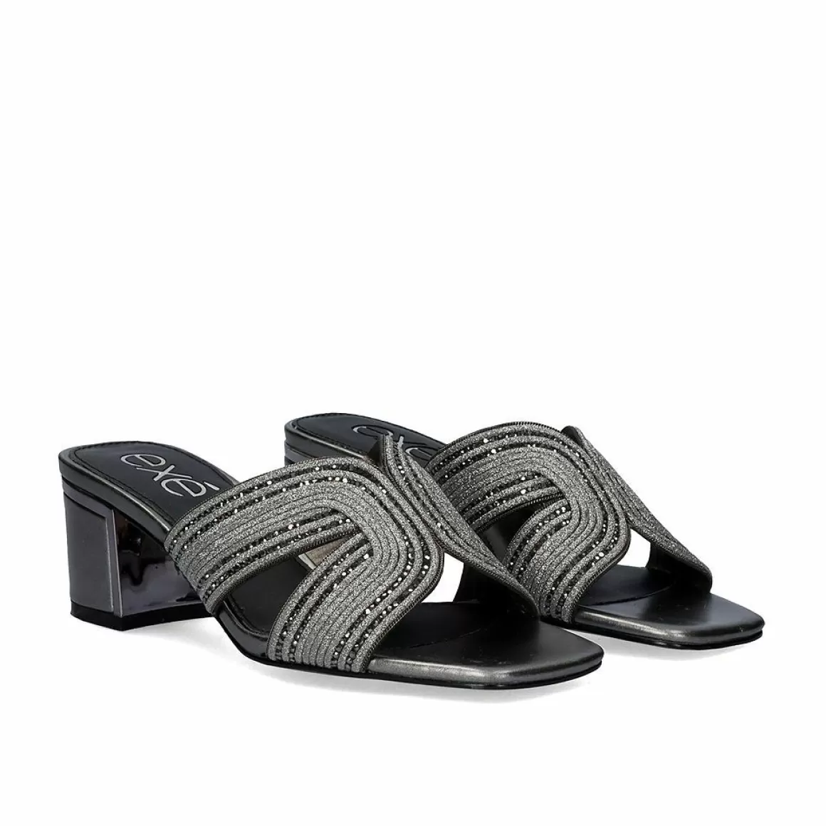 Exe Shoes Sandálias De Salto>Sandalia Salto Baixo De Isabel-590 Pewter