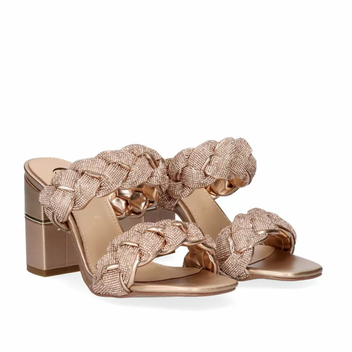 Exe Shoes Sandálias De Salto>Sandalia Salto Baixo Helen-677 Champagne