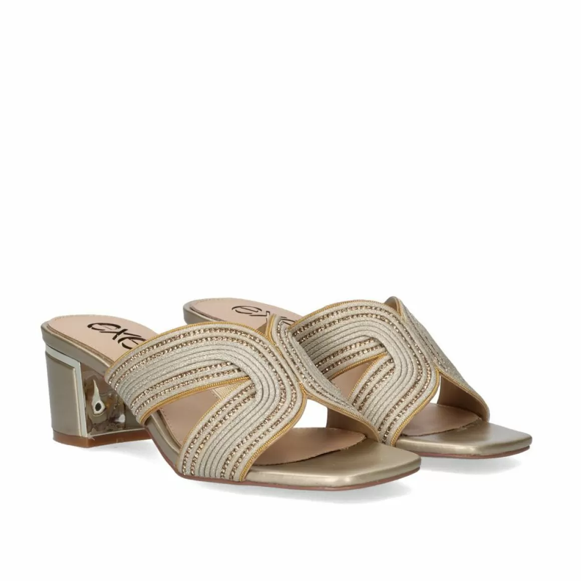 Exe Shoes Sandálias De Salto>Sandalia Salto Baixo Isabel-590 Dourado