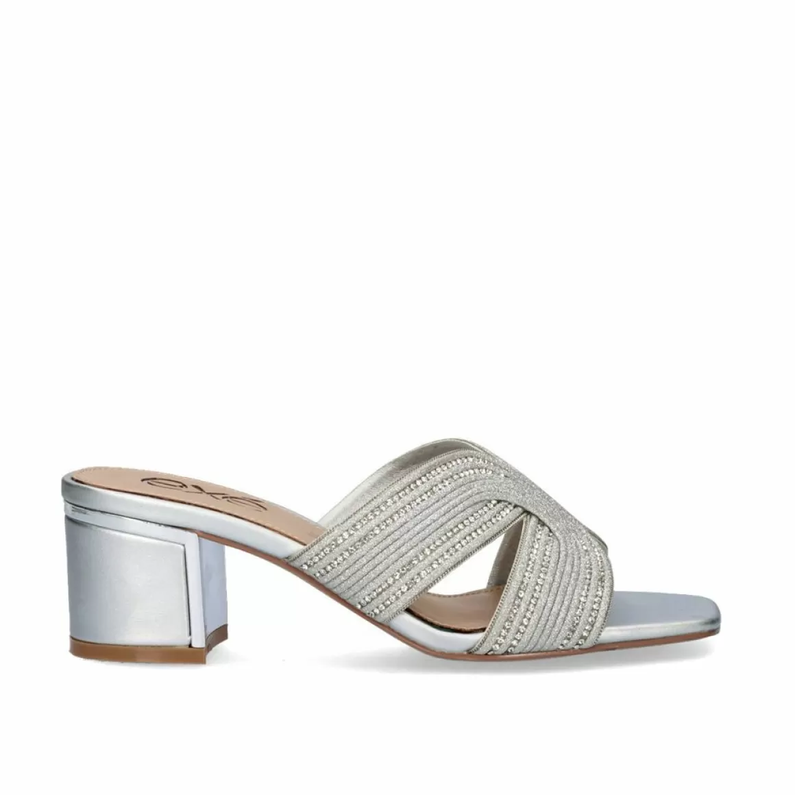 Exe Shoes Sandálias De Salto>Sandalia Salto Baixo Isabel-590 Silver