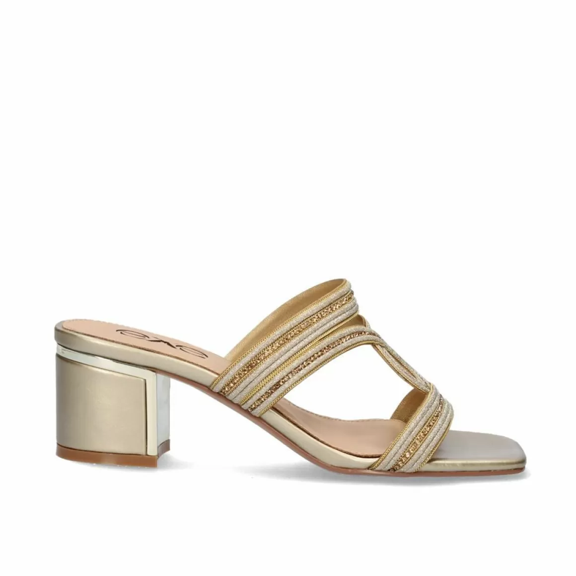 Exe Shoes Sandálias De Salto>Sandalia Salto Baixo Isabel-592 Dourado
