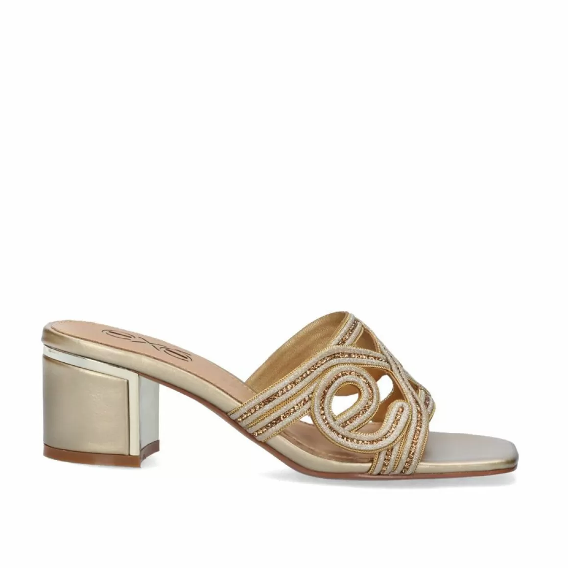 Exe Shoes Sandálias De Salto>Sandalia Salto Baixo Isabel-599 Dourado