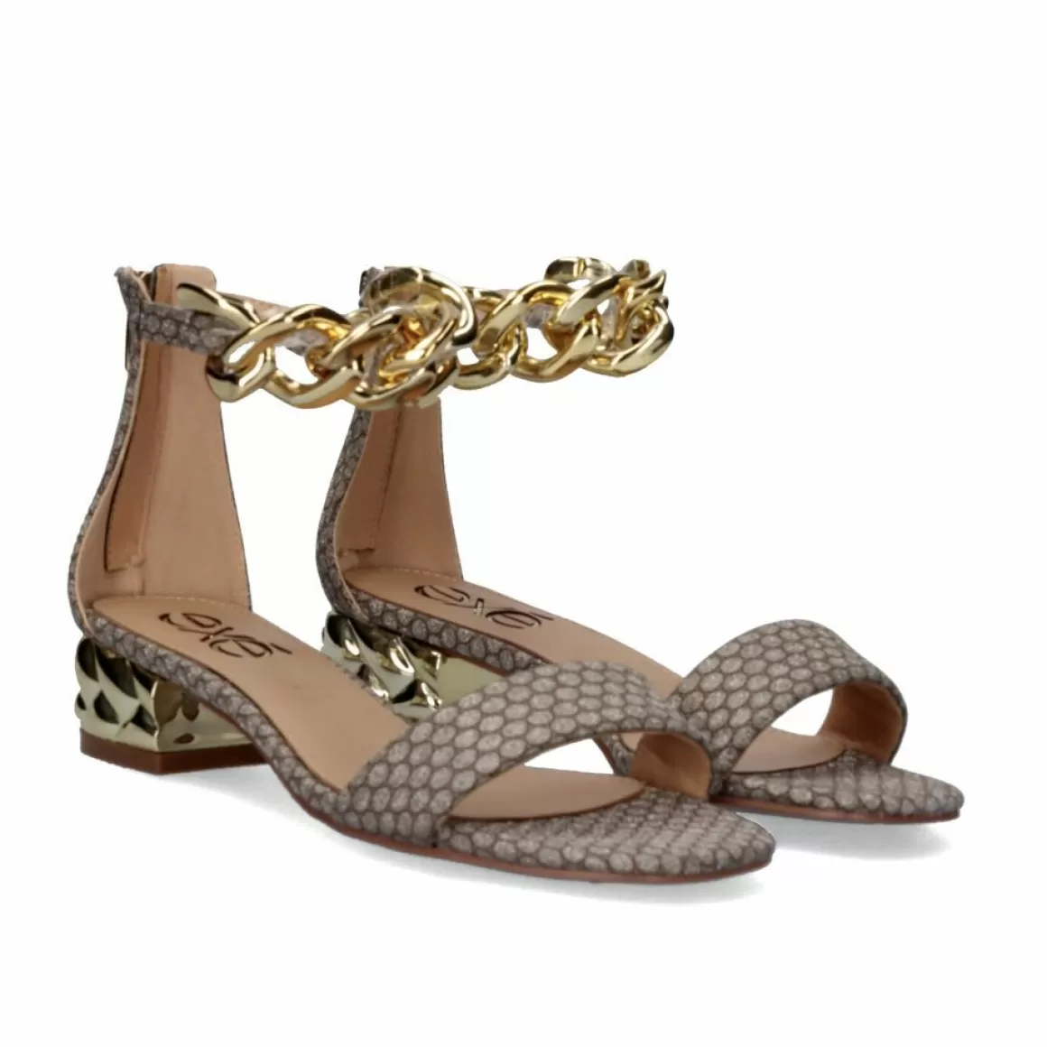 Exe Shoes Sandálias De Salto>Sandalia Salto Baixo Katy-011 Dourado