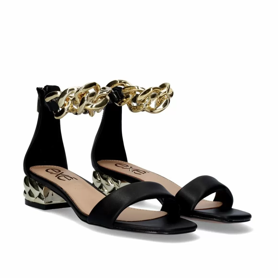 Exe Shoes Sandálias De Salto>Sandalia Salto Baixo Katy-011 Preto