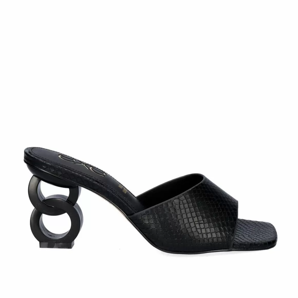 Exe Shoes Sandálias De Salto>Sandalia Salto Baixo Lilian-160 Serpente Preta