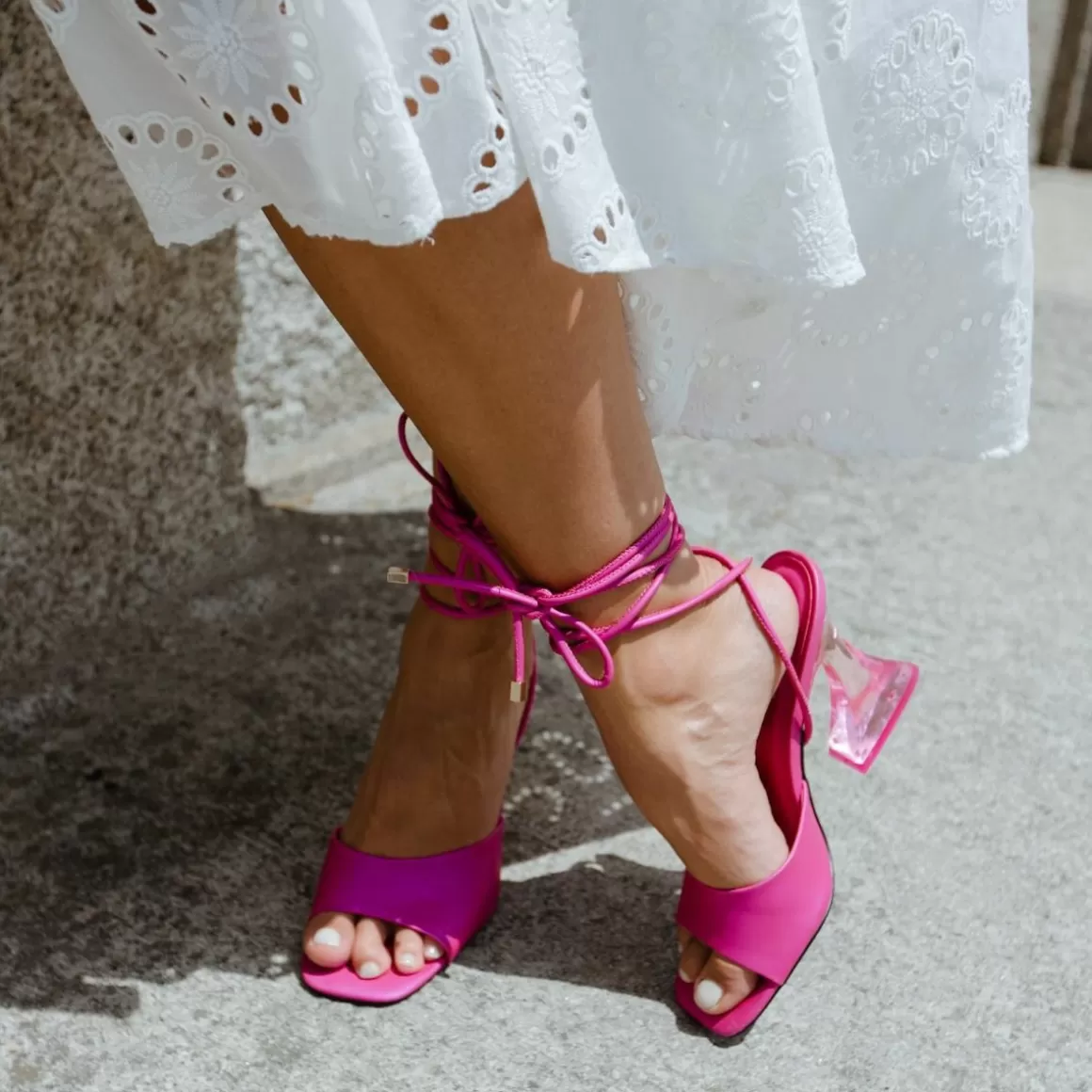 Exe Shoes Sandálias De Salto>Sandalia Tacao Crystal-706 Fuxia