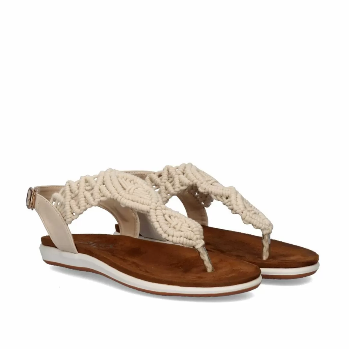 Exe Shoes Sandálias Planas>Sandálias De Croche Flat Toe F8043-26A Bege