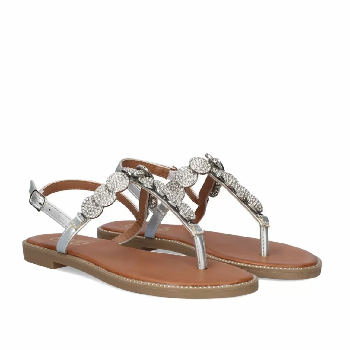 Exe Shoes Sandálias Planas>Sandálias De Dedo Plano P3374-374 Em Prata