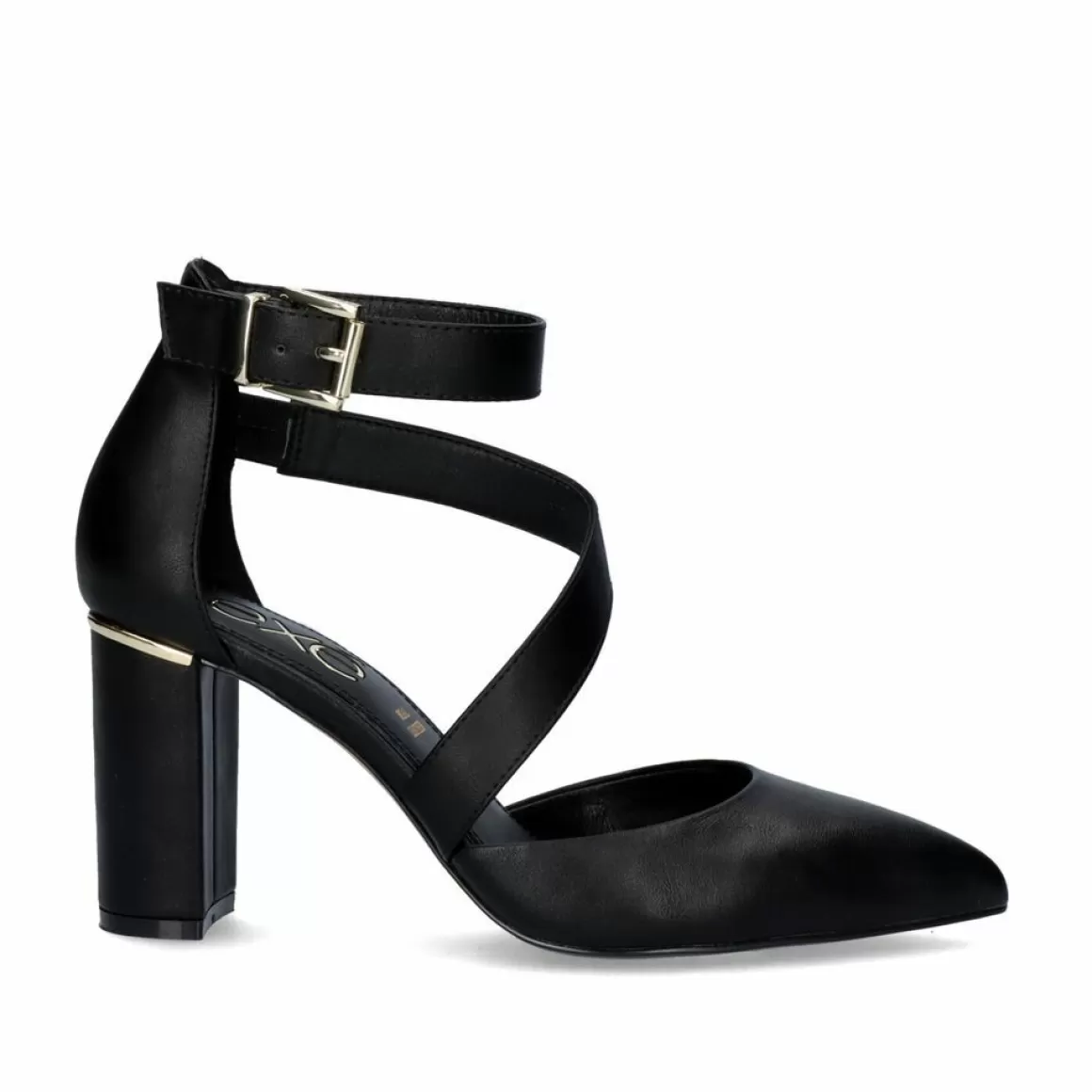 Exe Shoes Calçados De Salao>Sapato De Salto Quadrado Leslie-710 Em Preto