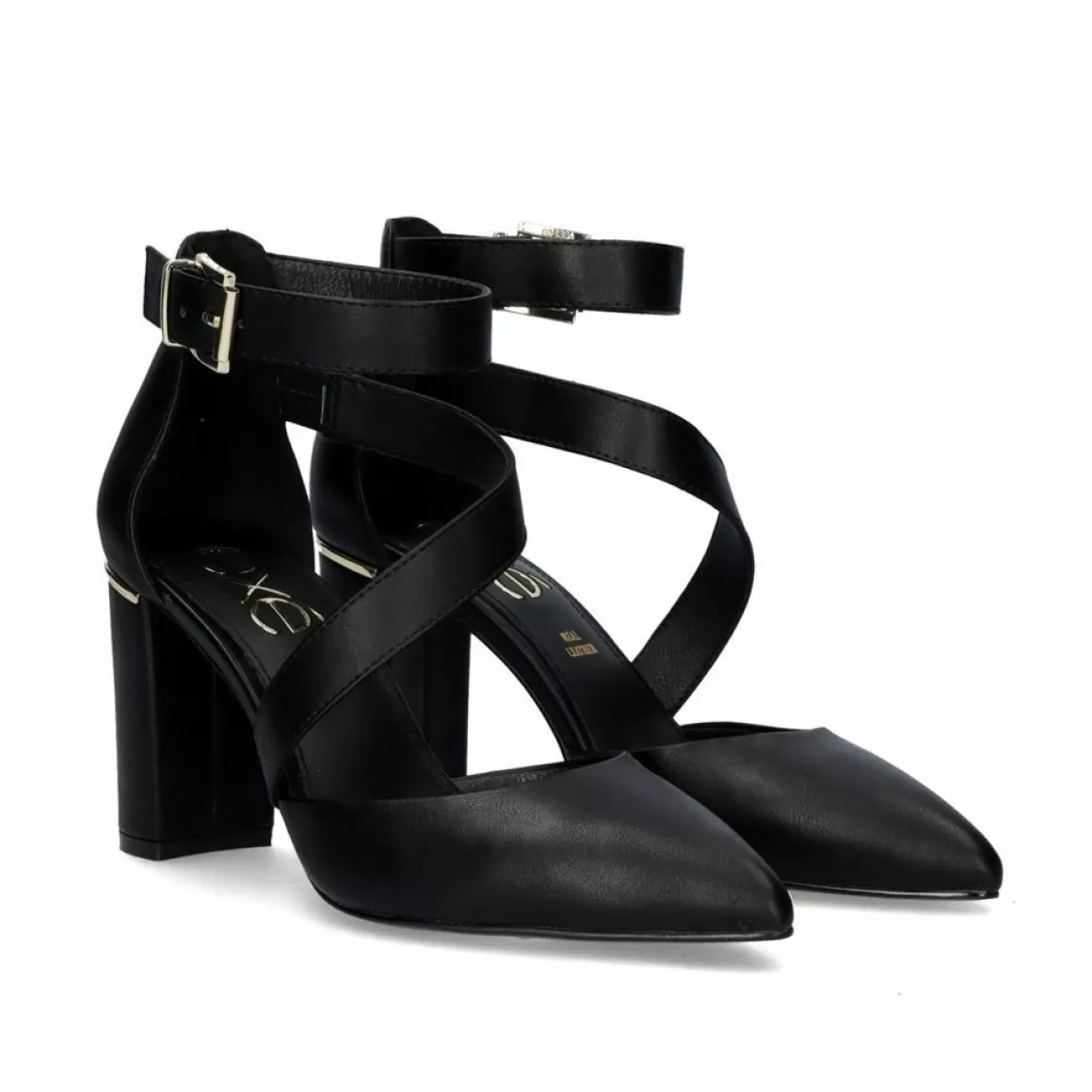 Exe Shoes Calçados De Salao>Sapato De Salto Quadrado Leslie-710 Em Preto