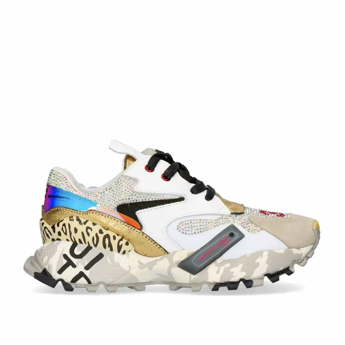 Exe Shoes Sapatilhas E Tenis>Sneaker Com Brilhantes 0129-10 White
