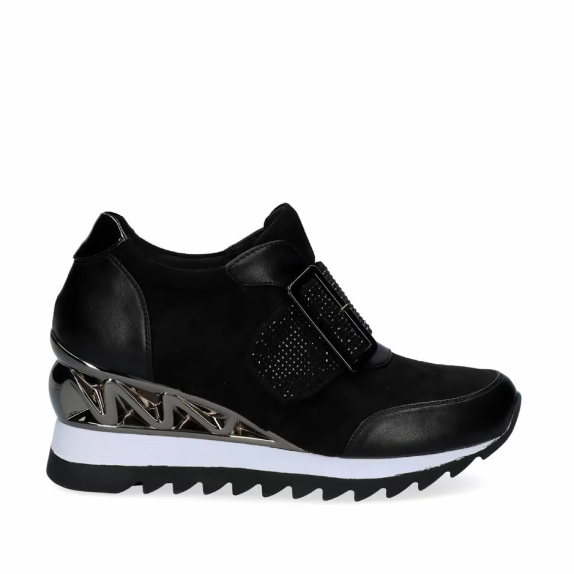 Exe Shoes Sneakers Mujer>Sneaker Com Cunha Y2326-H273 Em Preto