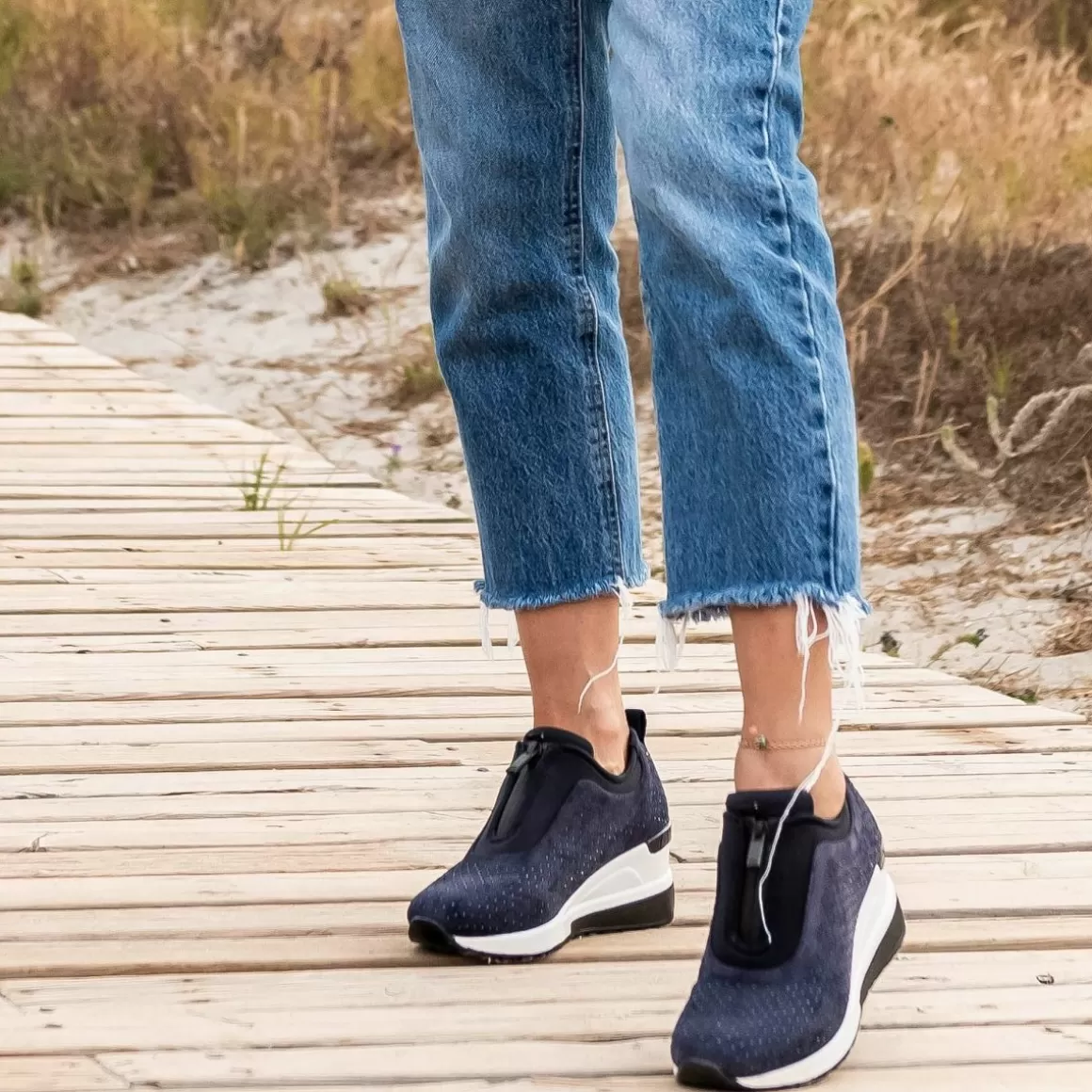 Exe Shoes Sneakers Mujer>Sneaker Plataforma Azul Ex24 Com Brilhantes