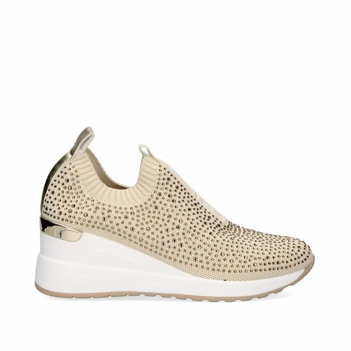 Exe Shoes Sneakers Mujer>Sneaker Plataforma Ex22 Em Dourado Com Brilhantes