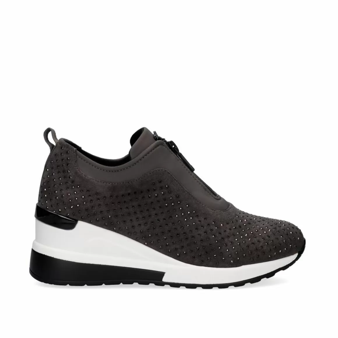 Exe Shoes Sneakers Mujer>Sneaker Plataforma Ex24 Em Cinza Com Brilhantes