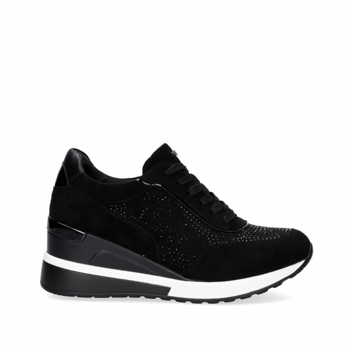 Exe Shoes Sneakers Mujer>Sneaker Plataforma Ex25 Em Preto Com Brilhantes
