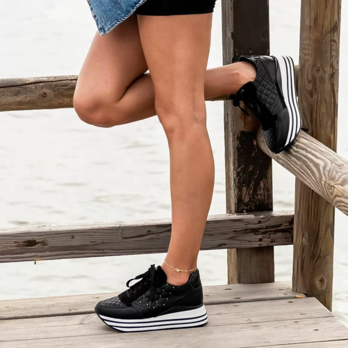 Exe Shoes Sneakers Mujer>Sneaker Plataforma Ex42 Em Preto