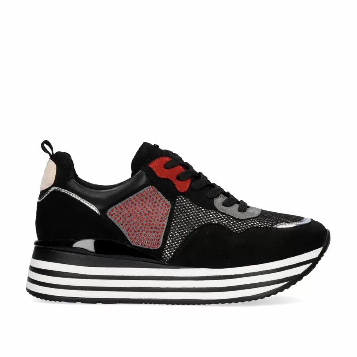 Exe Shoes Sneakers Mujer>Sneaker Plataforma Rg2210 Preto-Vermelho