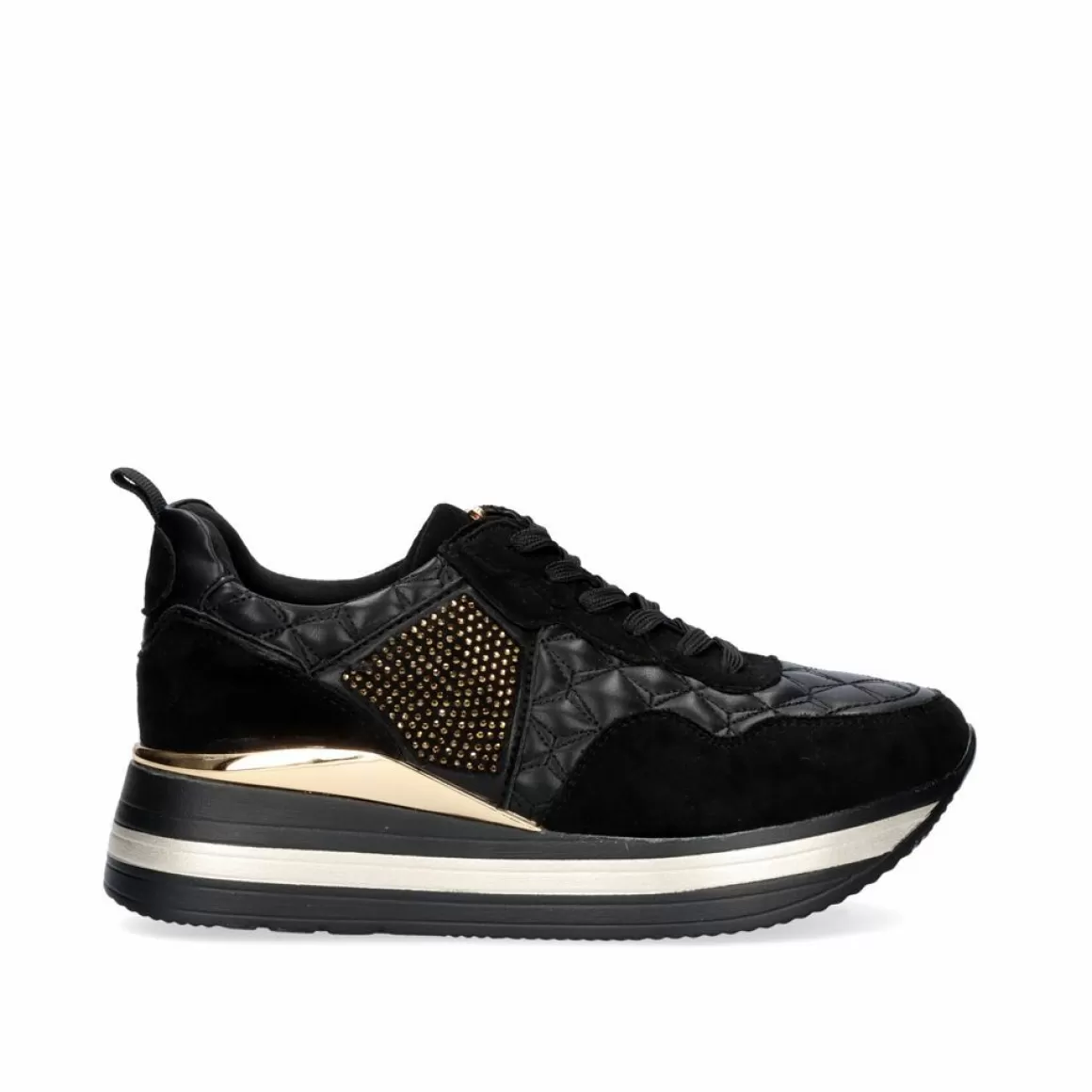 Exe Shoes Sneakers Mujer>Sneaker Plataforma Rg2210A Em Preto-Dourado