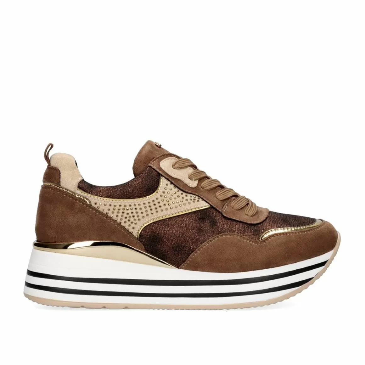 Exe Shoes Sneakers Mujer>Sneaker Plataforma Rg2210B Em Bronze Brilhante