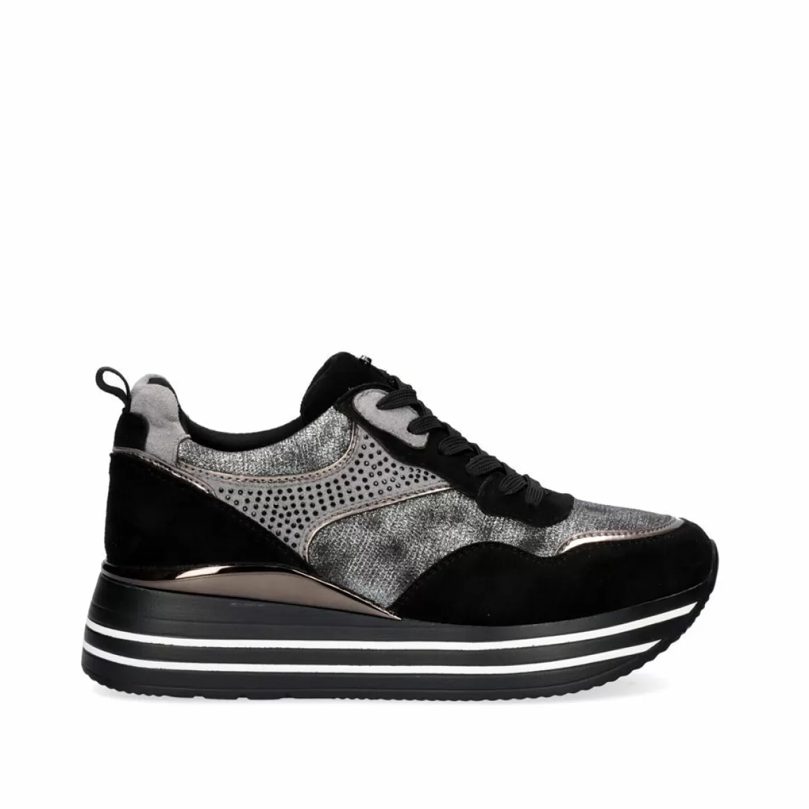 Exe Shoes Sneakers Mujer>Sneaker Plataforma Rg2210B Em Preto Brilhante