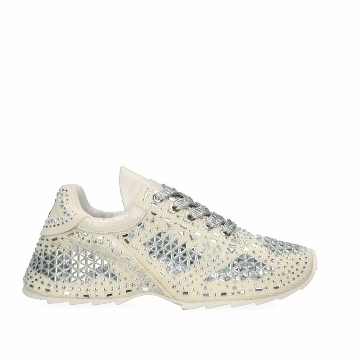 Exe Shoes Sapatilhas E Tenis>Tenis De Prata Exe Strass 2988-18