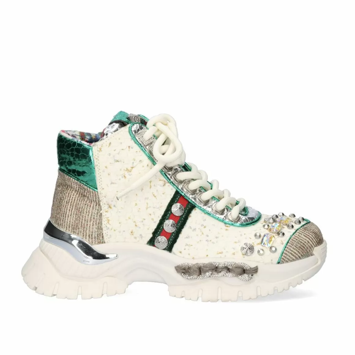 Exe Shoes Sneakers Mujer>Tenis Estilo Bota C168-3 Offwhite